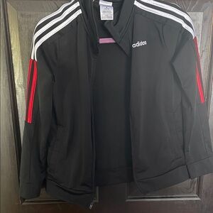 Adidas Black Jacket with Red and White Accents